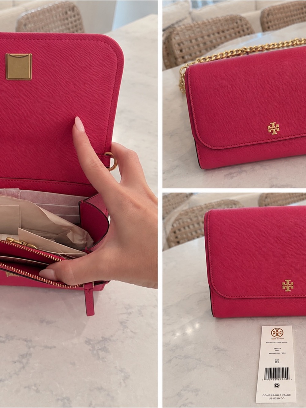Tory Burch Emerson Chain Wallet Crossbody NWT Retail $298